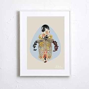 Leirion Hand Creation Human anatomy アートポスター（フレーム付き）コラージュ アート アートのある暮らし
