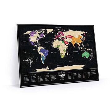 【ウクライナギフトブランド 1DEA.me】トラベルマップ スクラッチポスター　世界地図（ブラック&ゴールド）　 Travel Map Black World
