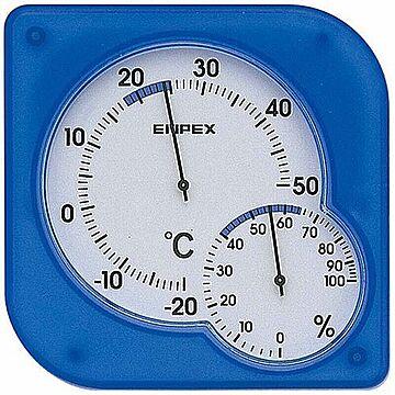 EMPEX 温度・湿度計 シュクレmidi 置き掛け兼用 TM-5606 クリアブルー 管理No. 4961386560600