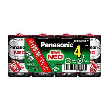 パナソニック Panasonic 乾電池 単2形マンガン乾電池 ネオ ブラック 1.5V 4本パック R14PNB/4VSW 管理No. 4984824410824