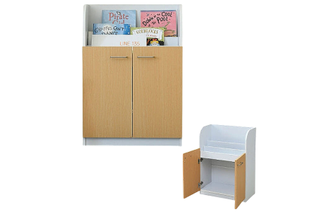 絵本棚 3段 扉付き キャビネット 幅60cm 高さ85cm カウンター下収納 奥行35cm 絵本 ラック カウンター下 リビング 収納 子供部屋 絵本ラック 子供 FDK-0001-WHNA